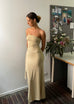 Draped strapless bamboo dress - Butter Beige