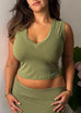 V neck tank- Matcha