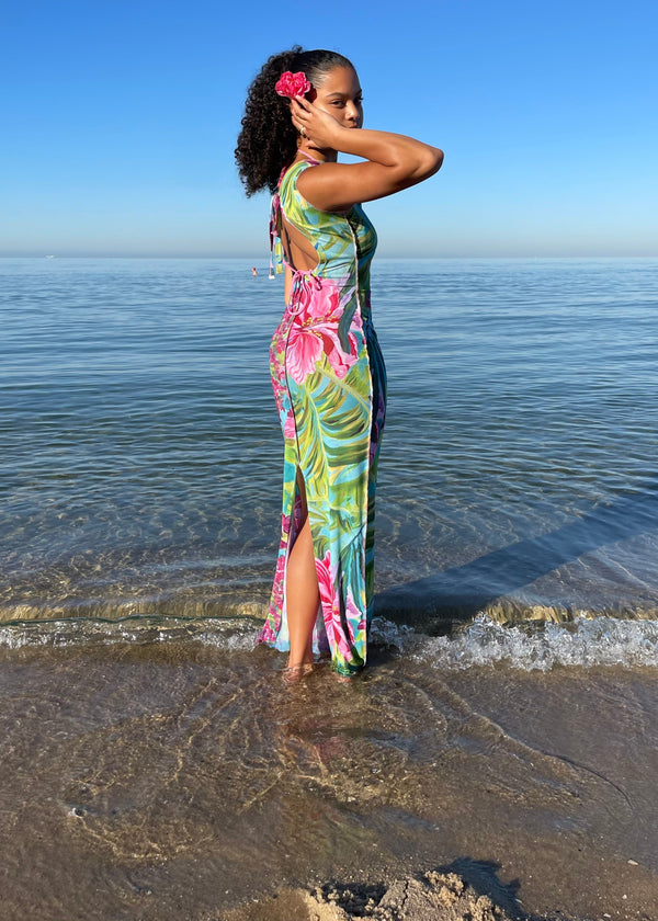 'Island Girl' - mesh maxi dress